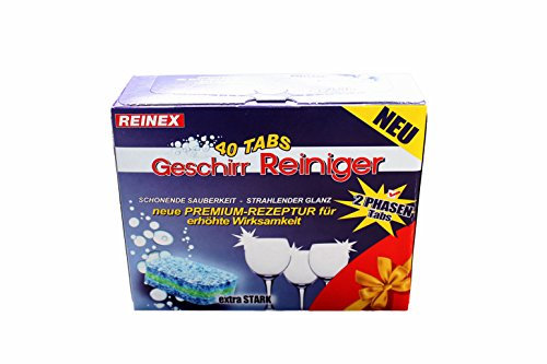 Geschirr Reiniger Tabs - 2 Phasen Tabs - Spülmaschinentabs extra stark 40 Tabs (5 Stück)