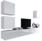 Wohnwand Vigo XXII, Design Mediawand, Modernes Wohnzimmer Set, Anbauwand, Hängeschrank TV Lowboard, (Weiß/Weiß Hochglanz)