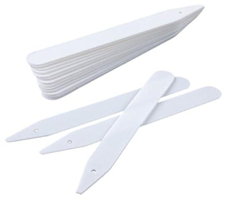 KINGLAKE 100 Pcs 4.7 Inch Thick Plastic Plant Labels - Garden Stakes with Waterproof Plant Identification Tags for Seedling, Vegetable White