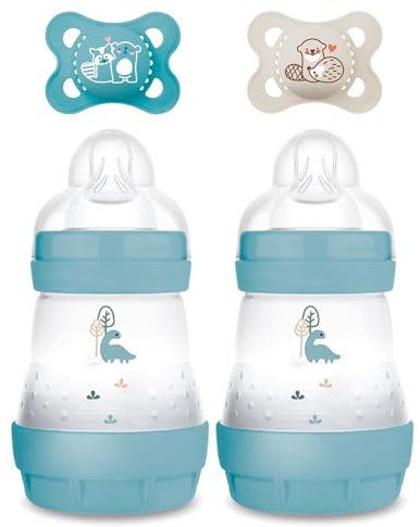 MAM Starter Set Girl // Anti Colic Bottle 160 ml // Includes Teat Size 1 from Birth // Includes MAM Original Silicone Dummy 0-6