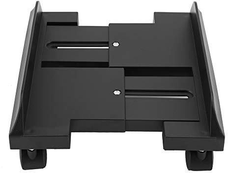 Supporto per Monitor Regolabile Removibile Mensola Supporto per Stand Staffa Desktop Mainframe Storage Rack Carrello Porta PC Portacase con Freno (Black)