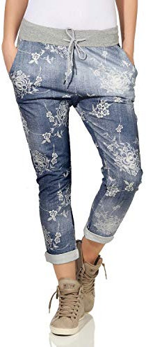 ZARMEXX Damen Sweatpants Baggy Boyfriend Sommerhose Sport All-Over Print One Size Muster 9 One Size (36-40)