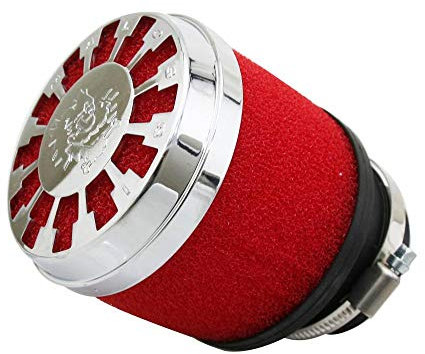 filtre a air malossi e13 droit d42-50-60 mousse rouge chrome pour phbg-mikuni-keihin