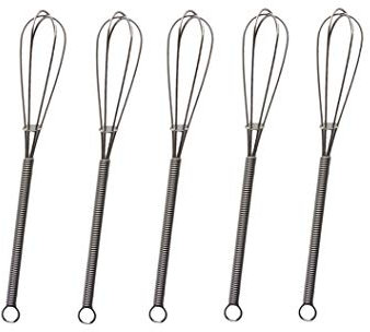 Erewa Lot de 5 mini fouets métalliques en acier inoxydable de 17,8 cm pour la cuisine