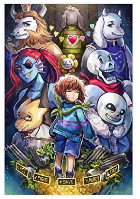 weqwe Game Undertale 22 Leinwand-Poster, Wandkunst, Dekor, Druck, Bild, Gemälde für Wohnzimmer, Schlafzimmer, Dekoration, 40 x 60 cm, ohne Rahmen