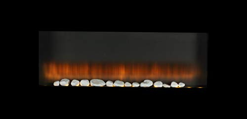 Alpina Kaminofen Elektrisch Wandkamin – Elektrokamin zur Wandmontage mit Heizung 1800–2000W – Deko Kamin Flammeneffekt – Elektroheizung mit Thermostat Heizung und Fernbedienung – Modernes Feuer