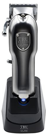 TRU BARBER Tondeuse à Cheveux pour Hommes - Tondeuse Professionnelle Sans Fil avec Base de Charge Rapide, Moteur Haute Performance et Design Ergonomique pour une Coupe Précise et Confortable