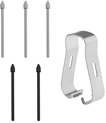 Create idea 5 Stück Eingabestift Ersatzspitzen Stylus Pen Spitzen Ersatzteile Nachfüllspitzen mit Entfernen Werkzeug Kompatibel mit Samsung Galaxy Tab S7/ S7+ (4G/5G) Tab 5G/ S6 Lite Schwarz Grau