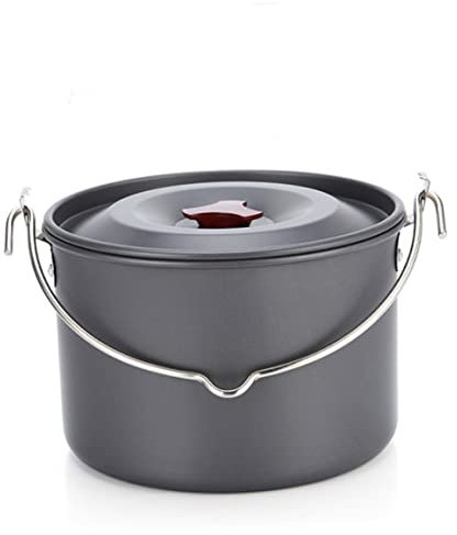 Aluminum Campfire Pot - Large, Lightweight for 5-6 People - Hanging Pot for Camping, Travel & Hiking