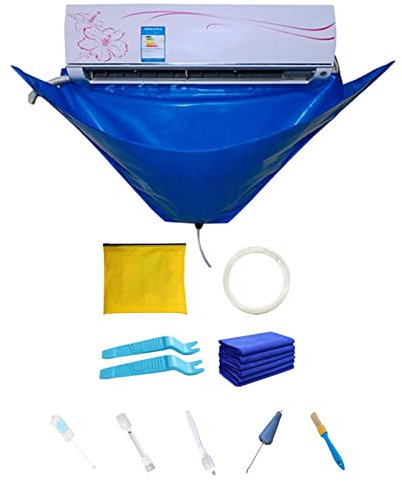 JINGLING Split - Limpieza Aire Acondicionado con Tubo Agua y Dos Placas Soporte Laterales, Bolsa Lavado para Aire Acondicionado montado en la Pared