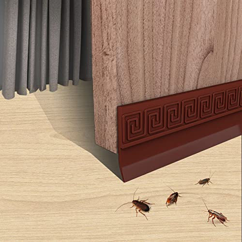 100cm Langes Braun Türdichtung Unten Selbstklebend Silikondichtungs, Wetterschutz Und Tür Zugluftstopper Dichtung Haustür, Türleiste Boden Beliebig Zuschneidbar Für Türfugen (100 * 4cm)