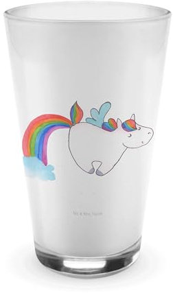 Mr. & Mrs. Panda Glas Einhorn Pegasus, Premium Glas, 400 ml
