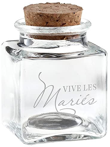 Santex Pot CARRÉ VIVE Les MARIÉS Verre 4X4X6CM