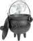 Halloween Mini Cauldron, 10 cm / 3,9 pouces en fonte de fer à fonte avec couvercle et poignée, porte-brûlage de l'encens de bougie, décoration de pot de chaudron de sorcellerie pour l'ornement de déc