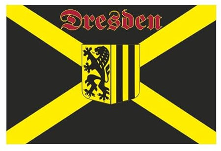 U24 Aufkleber Dresden Kreuz Flagge Fahne 8 x 5 cm Autoaufkleber Sticker