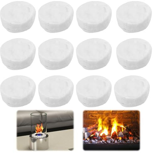 HIULLEN 12 Stück Keramikwolle Für Bioethanol, Kamin Keramikschwamm Für Bio Ethanol Kaminofen, Feuerfestes Spezialvlies, Keramische Wolle, Tischkamin Indoor Ethanol Ceramic Wool Ceramic Sponge