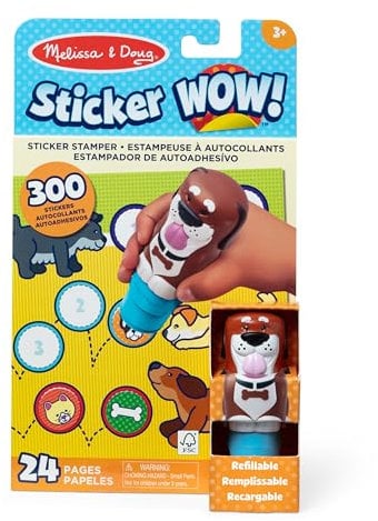 Melissa & Doug Wow Hunde-Sticker-Stempel-Set mit 300 Stickern, Aufkleberstempel & Aktivitätenblock