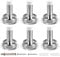 5CM Chrome Door Stoppers for Skirtings Self Adhesive Door Stops Indoors Stainless Steel Heavy Duty Doorstop with White Rubber Sound Dampening Door Bumper, 6 Pack