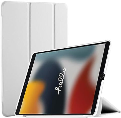 [TECH SHEK] Smart Case For New Apple iPad 10.2 (9th Generation 2021) (8th Generation 2020), (7th Generation 2019) Ultra Slim Magnetic Cover (White)