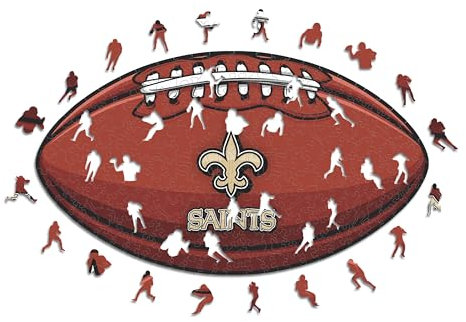 Iconic Puzzles, New Orleans Saints Crest, 100% ökologisch nachhaltiges Holzpuzzle mit offizieller Lizenz, Größe L, 500 Teile