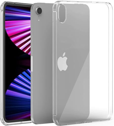 iPad Mini 6/7 8.3'' 2021 Clear Case,Transparent Slim Silicon Case Flexible Soft TPU Shockproof Anti-Scratches Back Cover for 8.3 inch iPad Mini 6th Generation 2021, Model A2567/A2568/A2569 (Clear)