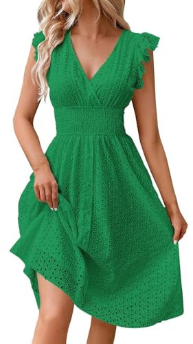 Robe De Soirée Femme Longue Dos Nu Chic Et Glamour - Fleurie, Bohème, Habillée, Blanche, Coton, Africaine, Vert XL