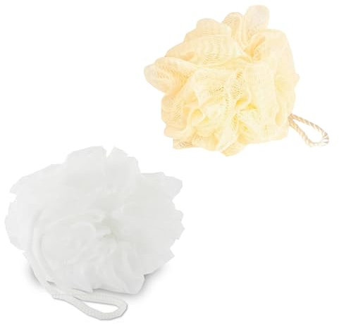 PARENCE.- Lot de 2 Fleurs de Bain Douces et Exfolientes - Éponges de douche avec Ficelles Pratiques, Hygiéniques et Esthétiques - Couleur aléatoire