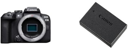 Canon EOS R10 Mirrorless Camera Body - 24.2 MP, APS-C Sensor, up to 4K 60p Video | Wi-Fi & Bluetooth | Dual Pixel CMOS AF II | Light and Compact & LP-E17 Battery Pack for EOS M3