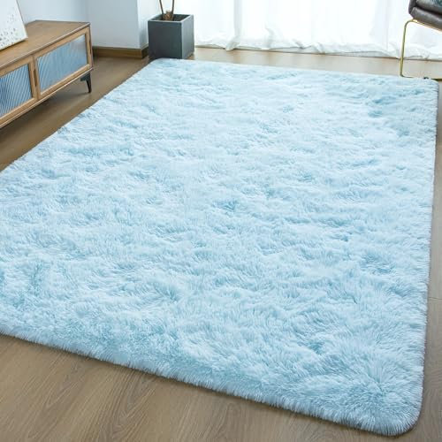 Ultraweiche, flauschige Teppiche für Schlafzimmer, 1,2 x 1,8 m, Zottelteppiche für Wohnzimmer, großer bequemer Fellteppich für Jungen, Kinderzimmer, Babyzimmer-Dekor, rutschfester Kinderzimmerteppich,