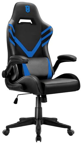 LXRADEO Gaming Chair Ergonomic Office Chair for Adults,Racing Style Armchair with Massage Lumbar Support, High Back Leather Computer Chair Height Adjustable Game Chair for Office, Gaming, 350LBS, Blue