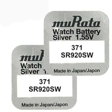 2 Batterie per orologio muRata Sr920sw 371 44mah 1,55v Silver Oxide, per orologi da uomo e donna