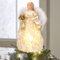 Longzhuo Engel-Weihnachtsbaumspitze, Glasfaser-Weihnachtsbaumspitze, Engel, Dekoration, Weihnachtsbaumspitze mit Federflügeln, beleuchteter Weihnachtsengel, 30 cm (goldfarbenes, warmes Licht 2025)