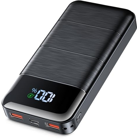 30.000mAh Power Bank，Power Pack with Led Display and Flashlight, Fast Charging Qc 22.5w & Usb C Pd 18w,Water Proof Portable Power Bank 3 Inputs And 3 Outputs for Mobile Phones,Camping,Tablets