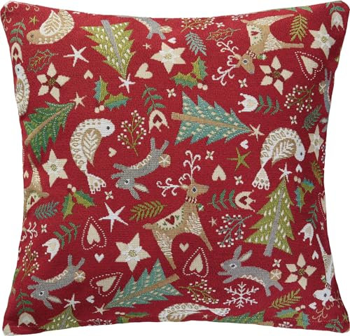 Erwin Müller Kissenhülle Gobelin rot Größe 40x40 cm