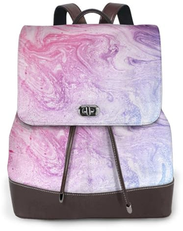 GDSOPHLK Zaino da lavoro semplice e di grande capacità con motivo marmorizzato colorato rosa pastello blu viola zaino per computer da lavoro zaino da lavoro unisex moda, Nero , Taglia unica