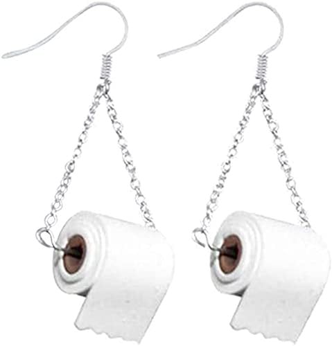 Toilet Paper Design Earring Alloy Hook Dangling Earring Toilet Paper Dangling Earring Women Jewelry Ear Decoration Excellent Durable