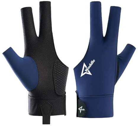 Wnddle Billard Handschuh, Billard Handschuh Links, Snooker Handschuhe, Billiard Pool Cue Gloves, Verstellbare Poolhandschuhe, rutschfeste Poolhandschuhe, Geeignet für Snooker, Pool-Spiele (Blue)