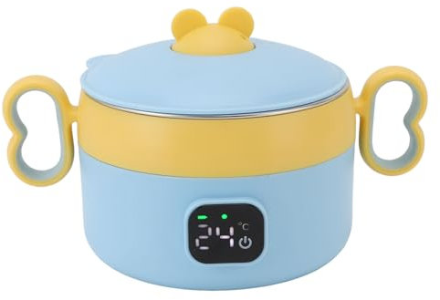Tazón calentador de alimentos aislado de acero inoxidable con diseño de calefacción electrónica, lonchera eléctrica recargable para viajes en casa, temperatura constante