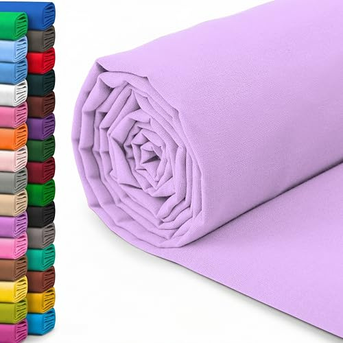 A-Express 100% Baumwollstoff - 150 cm (60 Zoll) Breit – Uni Baumwoll stoff Meterware - Ideal für Patchwork, Nähen, Vorhang, Futter, Bettwäsche, Schneiderei, Kissenbezüge - Lila 0.5 Meter