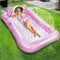 Charmofun Materassino Gonfiabile Mare Adulti, Piscina Gonfiabile Galleggiante Amaca, Tanning Pool Sdraio Gonfiabile con Poggiatesta per Piscina Spiaggia Feste Estive, 200 * 124cm (Rosa)