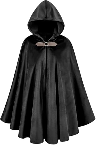 Applysu Renaissance Kapuzenumhang Mittelalterliches Kostüm mit Kapuze Hobbit Kapuzenumhang Kostüm Halloween Zaubererkostüm Mittelalterliches Wikinger Cosplay Kostüm