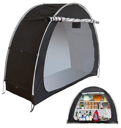 Outdoor Bike Storage, Tent Organizer Bag, Portable Shed, Dust-Proof Waterproof Cover, Heavy-Duty Design, for Travel, Beach, Garden, Camping, Kids Adults, Fits Multiple Bikes