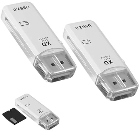 XD Card Reader USB 2.0 128gb XD Picture Card Reader Plug and Play Fast Cards Reading for Windows Mac OS Linux 2PCS