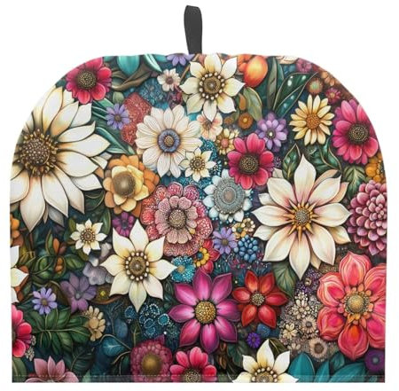 Drnuikhe Bohemian Flower Tea Pot Dust Cover Keep Warm Breakfast Pot Protector Cover Washable Kettle Cover for Teapot Coffee Pot for Hotel Tea Party Restaurant