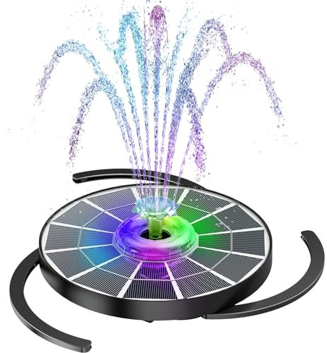 AISITIN 4W LED Solar Fountain with Remote Control, Solar Pool Pump with 2200 mAh Battery & 3 Fixed brackets, Solar Powered Water Fountain for Garden Ponds, Bird Bath, DIY Water Pond
