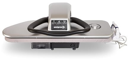Speedypress SteamRise 8000 Heavy Duty Steam Ironing Press | 81cm Pressing Surface | Bottom-Up Steam Technology | Free Iron Attachment + Anti-Scale Filter + Replacement Cover & Pad | 2200W (Silver)