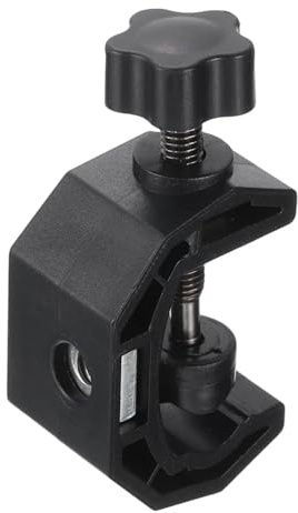 PATIKIL Plastic Universal C-Clamp, Heavy Duty g Clamp Base with 1/4 Female Thread Stand Mounting Accessory Cabinet for Camera Desktop Mount Holder Microphone Camera Monitor Flash, Black