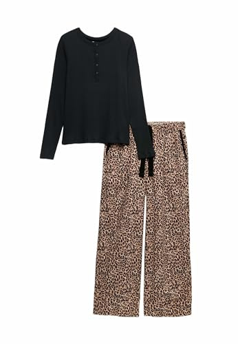 Marks & Spencer Damen Baumwolle Nachtwäsche Regular | Ärmellänge: Cap-Ärmel, Rundhalsausschnitt, Mit Knopfleiste