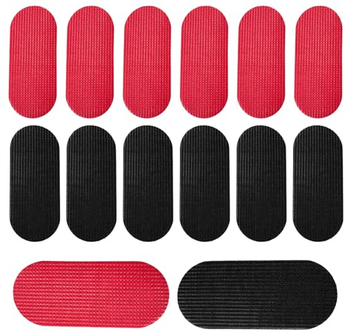 14 piezas Sujetadores de pelo para Hombre/Mujer, pinzas para peluqueros, pads adhesivos para fijar flequillo y mechones, 2 colores Negro y Rojo, reutilizables, suaves