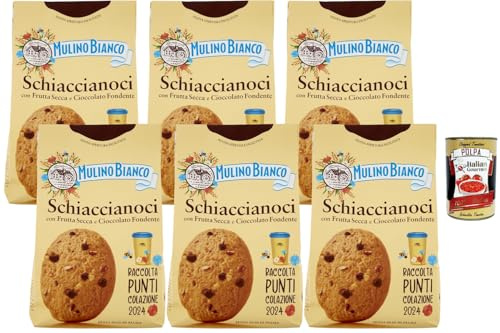 Italian Gourmet Bundle Schiaccianoci 6x 300g + Italian Gourmet Polpa GRATIS – Italienische Kekse mit Nüssen & Schokolade – Vorratspackung Frühstück Kekse Knusprig Gebäck